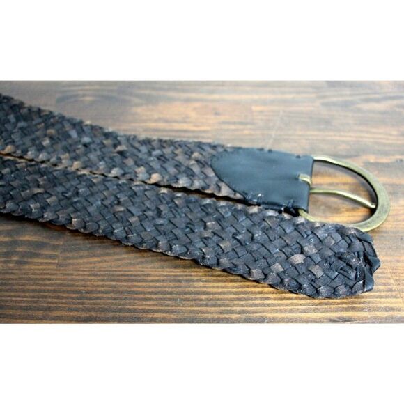 Sisley STUDDED BRAIDED BROWN GENUINE LEATHER 2.75"Wd CORSET WOMEN'S BELT M/L (F1 - Picture 9 of 9